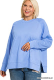 Scuba Round Neck Pullover with Side Slits