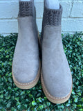 Grey Faux Suede Keep Me Warm Corkys