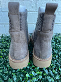 Grey Faux Suede Keep Me Warm Corkys
