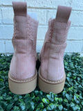 Blush Faux Suede Keep Me Warm Corkys