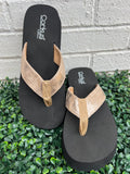 Gold Overboard Corkys Flip Flops- Final/Blowout sale