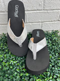 Silver Overboard Corkys Flip Flops- Final/Blowout sale