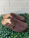 Chocolate Faux Suede Distracted Corkys
