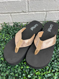 Gold Overboard Corkys Flip Flops- Final/Blowout sale