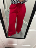 Fleece Exposed Seam Wide Leg Sweatpants
