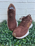 Chocolate Faux Suede No Prob Corkys