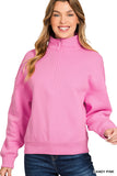 Fleece High Neck Half Zip Sweatshirt