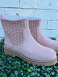 Blush Faux Suede Keep Me Warm Corkys