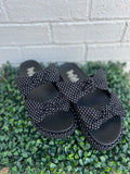 Black White Polka Dots Lil Bit Knotty Corkys- Final/Blowout sale