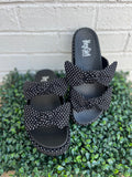 Black White Polka Dots Lil Bit Knotty Corkys- Final/Blowout sale