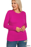 Buttery Soft Microfiber Long Sleeve Round Neck Top