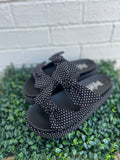 Black White Polka Dots Lil Bit Knotty Corkys- Final/Blowout sale