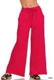 Fleece Exposed Seam Wide Leg Sweatpants