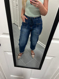 The Dark Denim Barrel Jeans