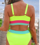 Shades of Summer Two Piece Swimsuit- Neon Lime- Final/Blowout sale