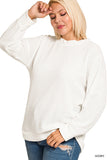 Chenille Waffle Round Neck Sweater