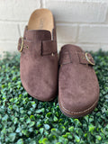 Chocolate Faux Suede Distracted Corkys