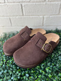 Chocolate Faux Suede Distracted Corkys