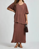 Dear Scarlett Poolside Travel Ribbed Set (Chocolate)- Final/Blowout sale