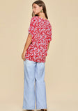 Dear Scarlett Sadie Tunic Top (Red- paisley)