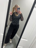 Keigan Mesh Top- After Dark Polka Dot- Final/Blowout sale