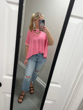 The Hot Pink Hype Stripe Top- Final/Blowout sale
