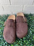Chocolate Faux Suede Distracted Corkys