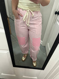 The Pink Patch Barrel Pants- Final/Blowout sale