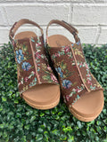Rust Brocade Floral Carley Corkys- Final sale