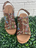 Rust Brocade Floral Carley Corkys- Final sale