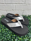 Silver Overboard Corkys Flip Flops- Final/Blowout sale