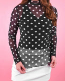 Keigan Mesh Top- After Dark Polka Dot- Final/Blowout sale