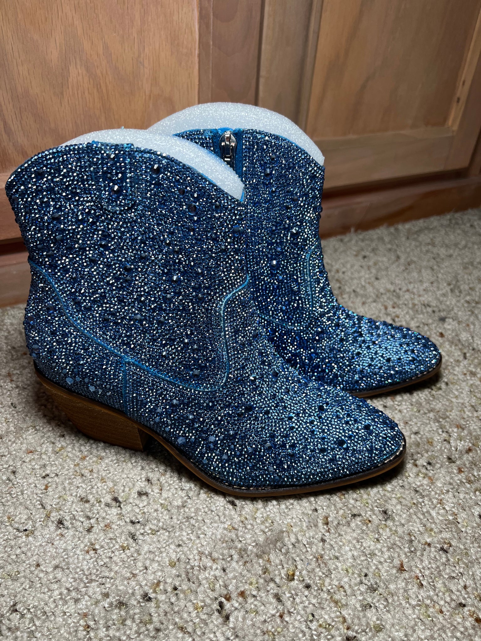 Light Blue Rhinestones Shine Bright Corkys